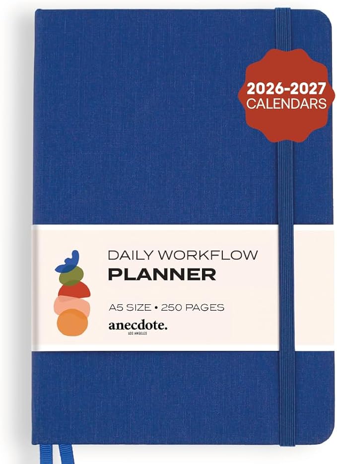 Anecdote 2026-2027 Planner: A Monthly, Weekly & Daily Planner with Calendar | 8.5" x 5.2" | Hardcover To-Do List Organizer, Planning Your Success, Start Anytime, Achieve Productivity Goals (Royal Blue)
