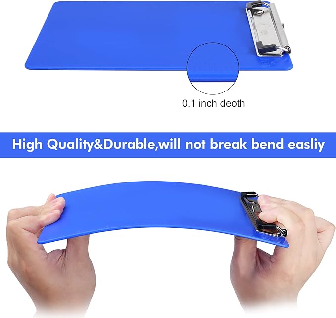 TFDLCG zm Blue Plastic Clipboard with Pen Holder,Nursing Clipboard Standard Letter A4 Size,Thickened Clip Boards 8.5x11,Hanging Clipboards for Men Kids Students Office School Home Work