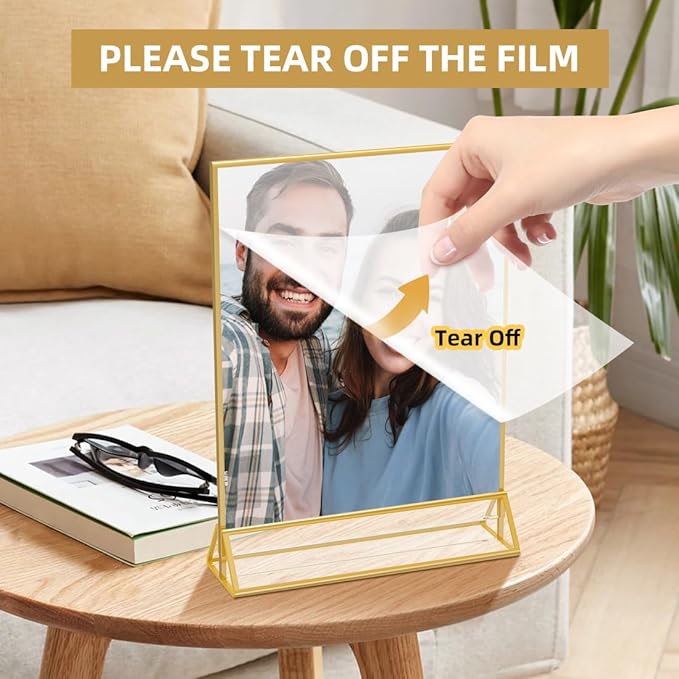 PPH-Sisy Acrylic Sign Holder 8.5X11 Double Sided Table Flyer Holder , Plastic Acrylic Display Stand for Home Office Shop Restaurant (12pcs)