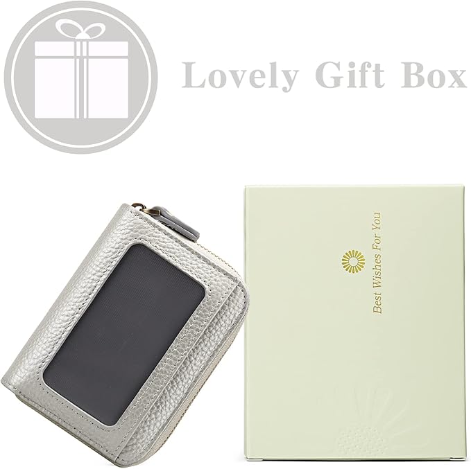 GOIACII Small Genuine Leather Wallet for Women, RFID Blocking Credit Card Holder Wallet