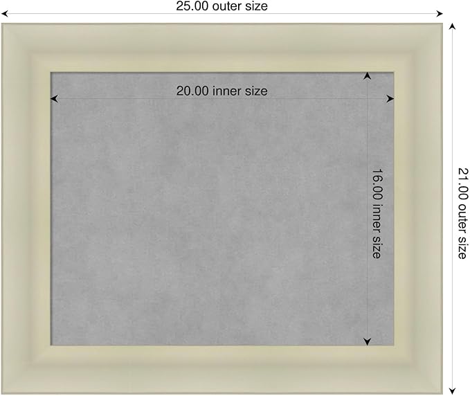 Amanti Art Silver Framed Magnetic Board 21x25 Small Vision Board for use with Magnets, 100% Metal Sheet to Display Items as Office Decor or for Home Organization in mudroom, Kitchen or Kids Room