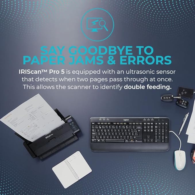 IRIScan Pro Document Scanner duplex-v5PRO 20PPM/40IPM: Desktop Scanner, ADF 20,Free Readiris Editor,scan to Word, PDF,XLS, Bus.Cards to Outlook,USB AC,scan to Cloud Win