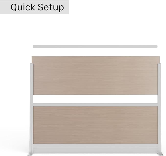 Stand Up Desk Store Oakwood Aesthetic Modular Walls | Room Divider Wall with Durable Woodgrain-Inspired Finish | Modular Office Partition Wall for Offices, Classrooms, and Coworking 70" W x 48" H