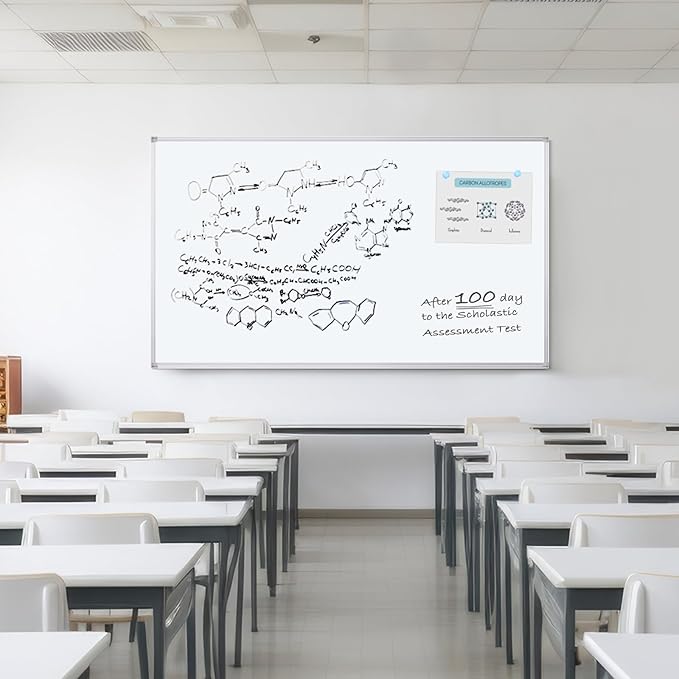 Dry Erase Board 72 x 40 Inch, Large Magnetic White Board for Wall, Maxtek Aluminum Frame Erase Board Presentation Wall-Mounted Marker Board with a Long Pen Tray for Classroom, Office & Home