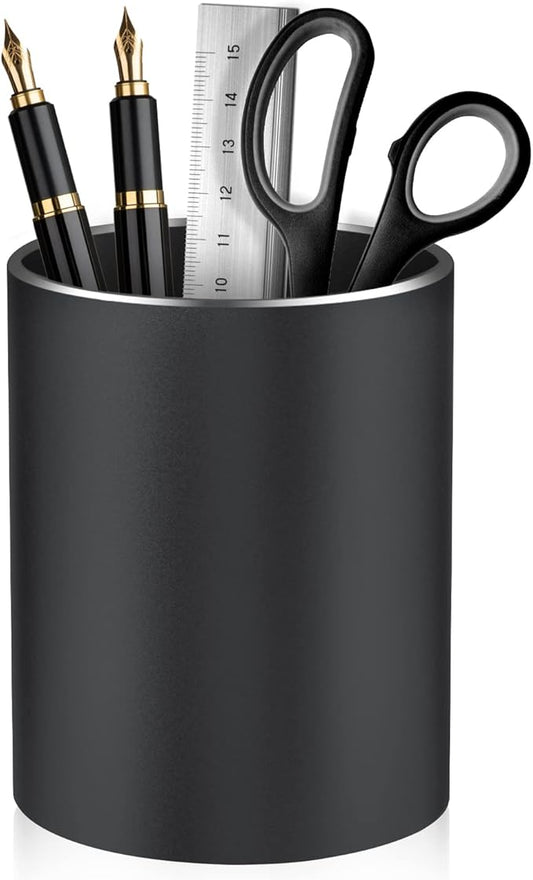 Dopaka Pen Holder Pencil Holder for Desk, Metal desk pen holder, Makeup Brush Holder, pencil cup, pen organizer for desk, for Office, School, Home, and Kids 3.9×3.14inch (Black)