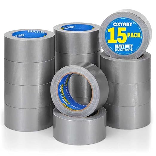 CXYARY Duct Tape 2 Inch x 450 Yard-15 Roll, Heavy Duty Gray Waterproof Tape for Any Weather, No Residue Tape for Pipe Repairs Indoor & Outdoor, Tear by Hand