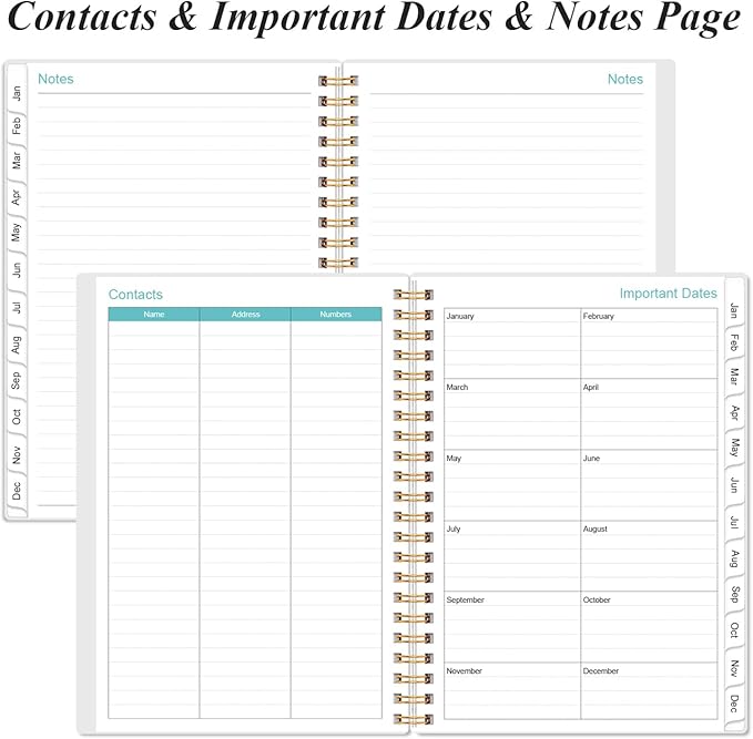 2026 Planner - Planner 2026 from January 2026 to December 2026, Weekly & Monthly Planners Spiral Bound with 12 Monthly Tabs, Inner Pocket, 6.4" x 8.5", Rose