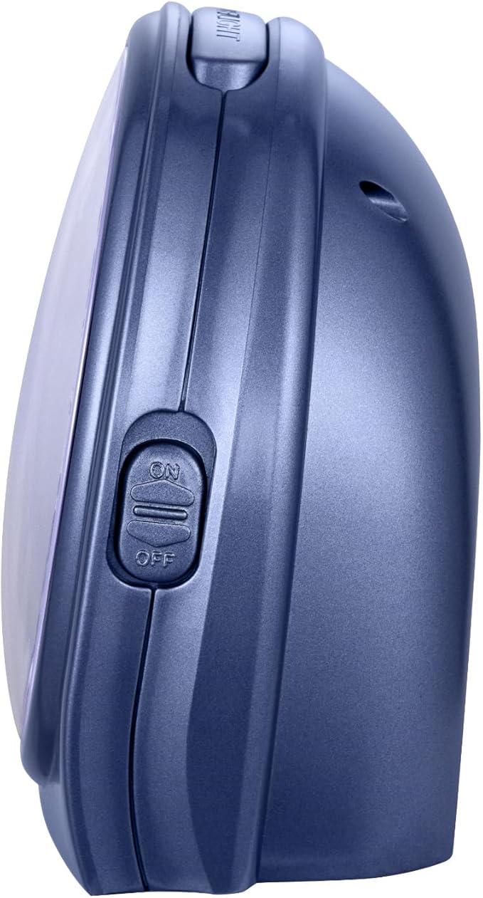 Tinload 5.5" Large Analog Alarm Clock Silent Non Ticking, Gentle Wake, Beep Sounds, Increasing Volume, Battery Operated Snooze and Manual Light, Blue