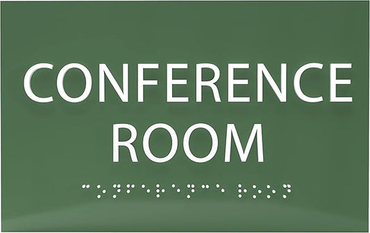 ADA CENTRAL SIGNS - 6" X4" Conference Room Sign - ADA Compliant Tactile Graphics Grade 2 Braille Text Privacy Sign | Wall Mount Plastic Meeting Signs For Schools, Hospitals, Offices, and Apartments