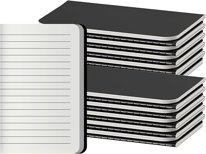 XYark Lined Pocket Notebooks, 20 Pack Small Notebook Bulk, 3.5x5.5 inch, A6 Size Thick 80GSM College Ruled Paper, Black Cover Mini Journal for Men, Women, Journaling & Business Notes