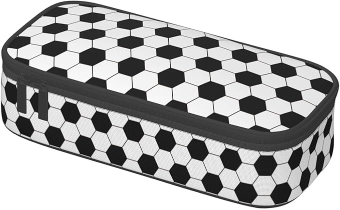 Soccer Texture Pencil Case Big Capacity Storage Pencil Pouch Stationery Bags With Zipper Portable Pen Holder Box Organizer For Boys Girls Teens Student College School Office Supplies