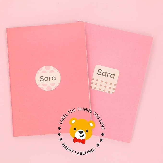 Large Name Labels for Kids (33) - Custom Stickers for Daycare and School Supplies - Durable, Waterproof Stickers for Water Bottles, Lunch Boxes, and More with Unique Designs - Pattern 1
