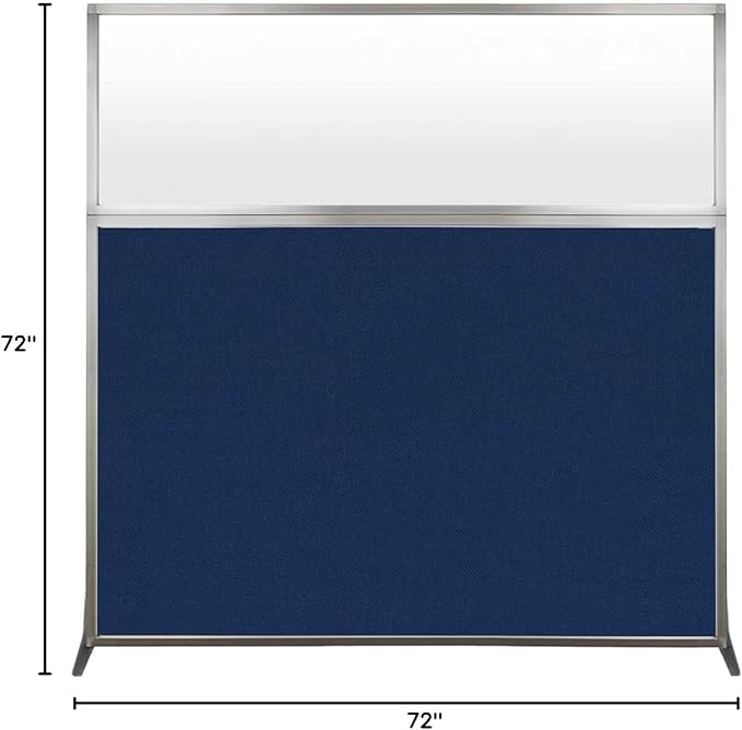 Versare Hush Screen Portable Room Divider | Workstation Wall Divider | Freestanding Privacy Hush Panels | Frosted Windows | Fabric Office Divider Screen | Great for Room Separation