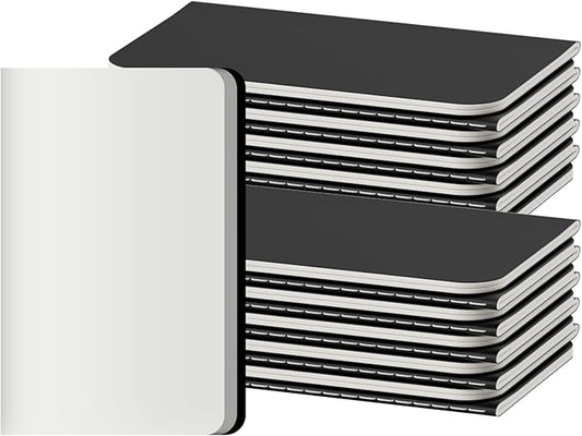 XYark Blank Pocket Notebooks, 20 Pack Small Notebook Bulk, 3.5x5.5 inch, A6 Size Thick 80GSM Unlined Paper, Black Cover Mini Journal for Men, Women, Journaling & Business Notes