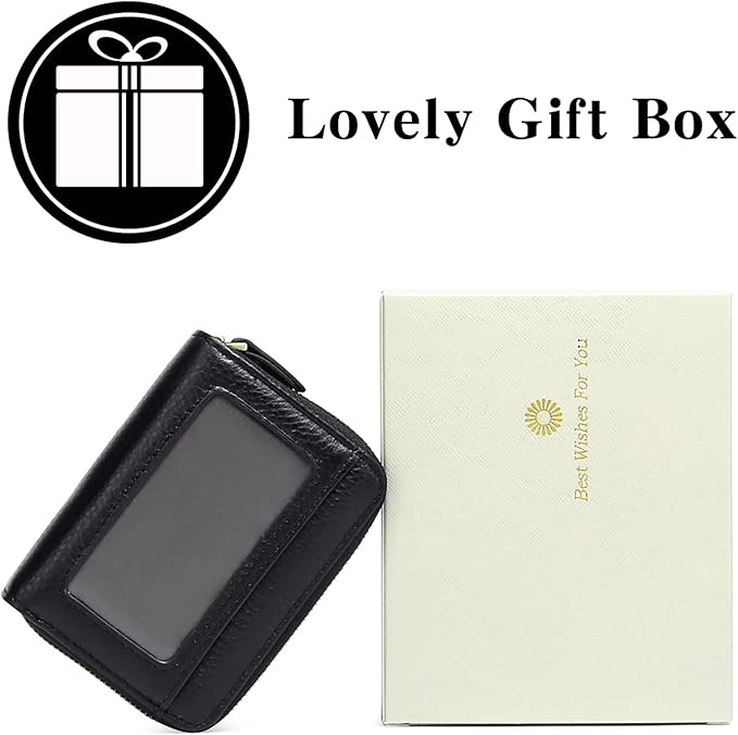 GOIACII Small Genuine Leather Wallet for Women, RFID Blocking Credit Card Holder Wallet
