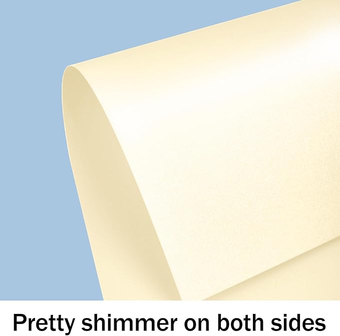 Cream Shimmer Cardstock Legal Paper 8.5x14, Goefun Light Gold Pearlescent Thick Cardstock 100 Pack, Heavy Weight Paper 65lb for Crafts, Drawing, Posters, Menus, Covers, Long Forms