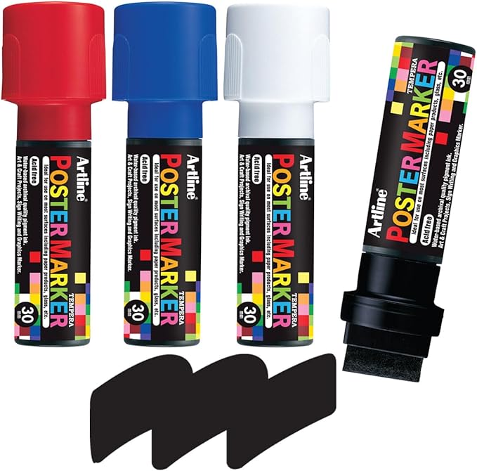 Artline Poster Marker EPP-30-30.0mm Chisel - Primary Set