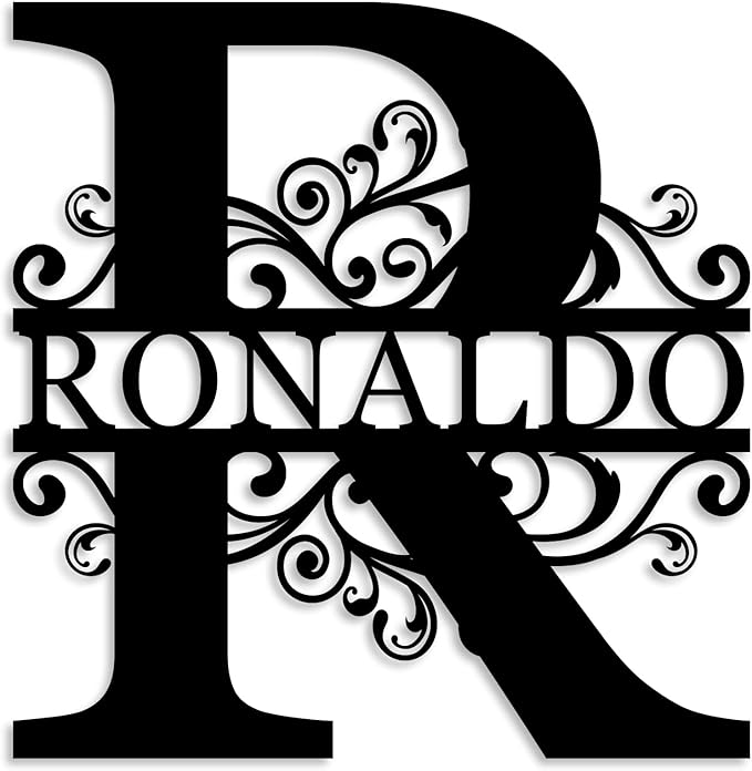 ENFODREAM Custom Metal Name Sign | Personalized Split Letter Monogram | Rustic Roman Style | 12",16",18",24" | Wall Mount | Home & Office Decor | Wedding &