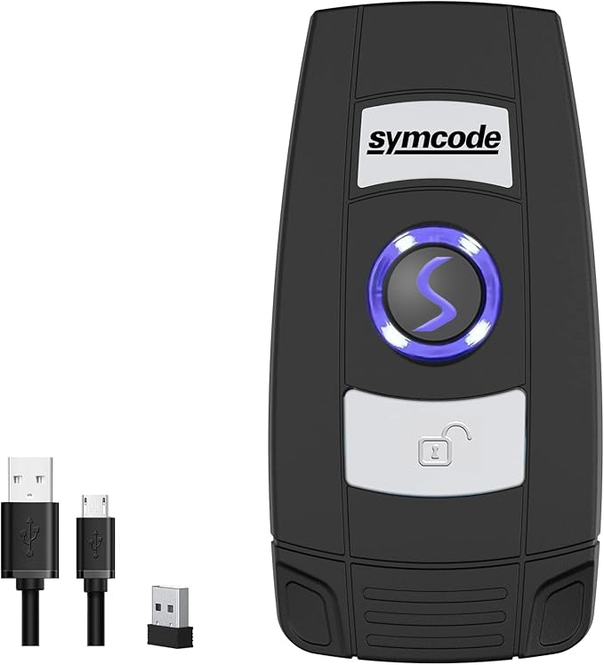 Mini 1D Bluetooth Barcode Scanner Wireless Bar Code Scanner 3-in-1 Bluetooth/USB Wired/2.4G Wireless Barcode Reader laser Code Scanner for Inventory Code Image Reader for Tablet iPhone iPad Android PC
