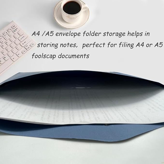 10pcs A4 Kraft Paper Envelopes Portfolio Foolscap File Folders Document Folder with String Fastener Closure Wallet Pockets File Bags Storage Pouch Paperwork Organizer Bag for Office School Home