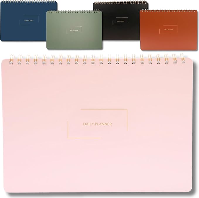 Merely Home Undated Weekly Planner | 8.25” x 11.75” Work To-Do Notebook | ADHD Academic Organizer | Multi-Layout | Men and Women Planner | College Supplies | Pink | Landscape Layout