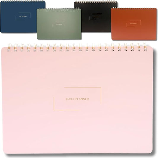 Merely Home Undated Weekly Planner | 8.25” x 11.75” Work To-Do Notebook | ADHD Academic Organizer | Multi-Layout | Men and Women Planner | College Supplies | Pink | Landscape Layout