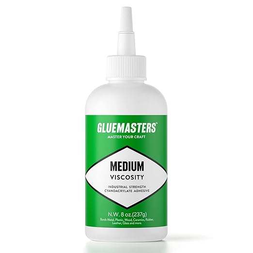Glue Masters Industrial Grade Cyanoacrylate Adhesive - Medium Viscosity, 8 oz, Super Glue