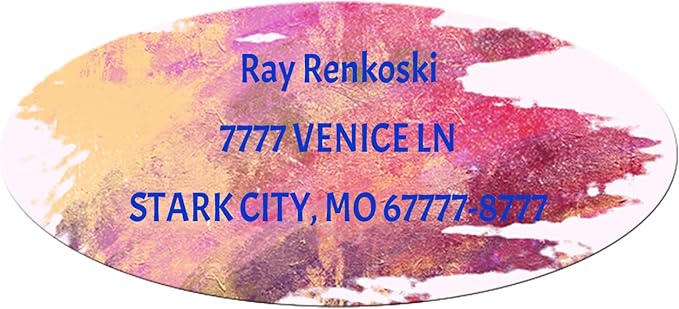 Made in USA Custom Return Address Stickers Labels Customized Mailing Label for Envelopes, Personalized Self Adhesive Flat Sheet Oval Labels