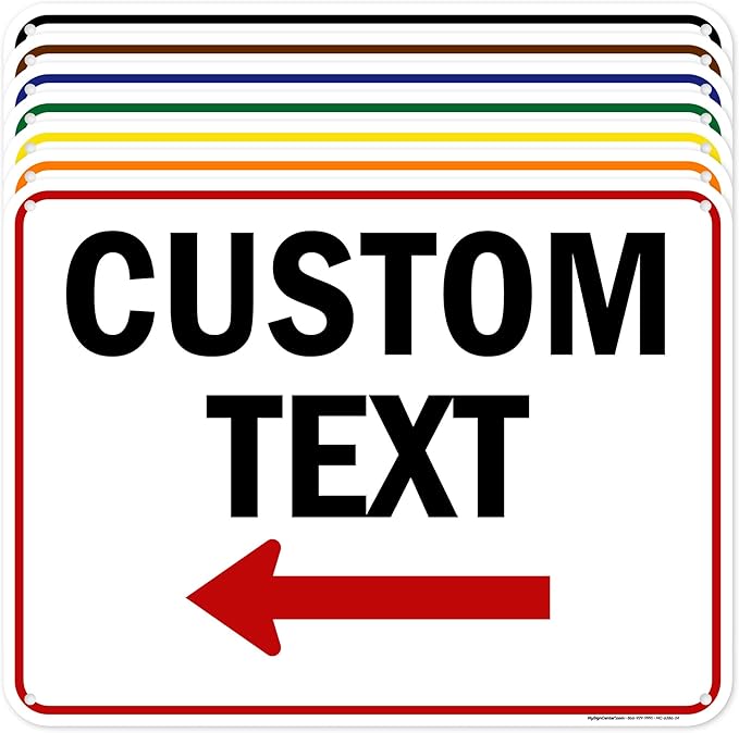 Custom Arrow,Custom Directional Sign, Left Arrow,18x24 Inches, 55 mil thick HDPE (high density polyethylene) Made in USA by My Sign Center