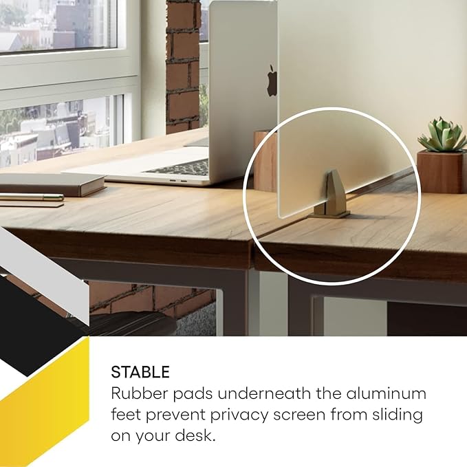 OBEX Acrylic Free Standing Screen, Divider for Desk Privacy Home & Office Partitions for Table Top Workstation, Portable Cubicle Panel for Work, 24" x 30", Frosted