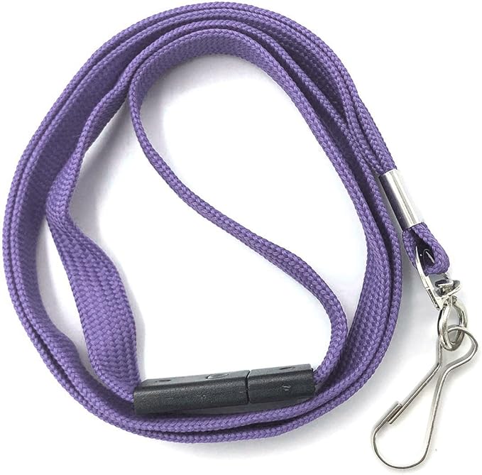 Lanyard Light Purple Lanyards Neck Flat Premium Breakaway Badge Lanyard with J-Hook for ID Nametag Badge Holder