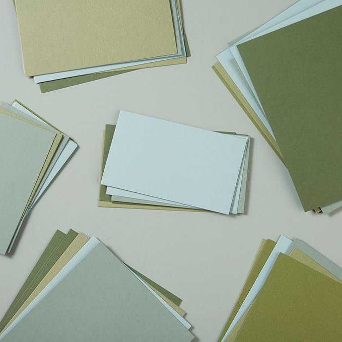 50 Sheets Colored Cardstock Paper 5 Colors, 250 GSM Heavy Card Stock for DIY Art Projects, Cards (Green, 5x7)