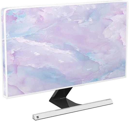 Baocicco Violet Marble Waterproof 65 Inch TV Dust Cover Anti-Static Dustproof Abstract Creative Desigen Television Accessories TV LCD Screen Texture TV Decoration for LED LCD OLED TVs