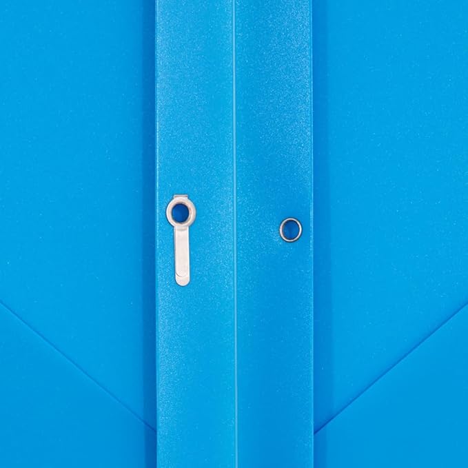 JAM PAPER Plastic Color POP Folders - 2 Pocket Durable Folders with Metal Prongs Fastener Clasps - Blue - 6/Pack