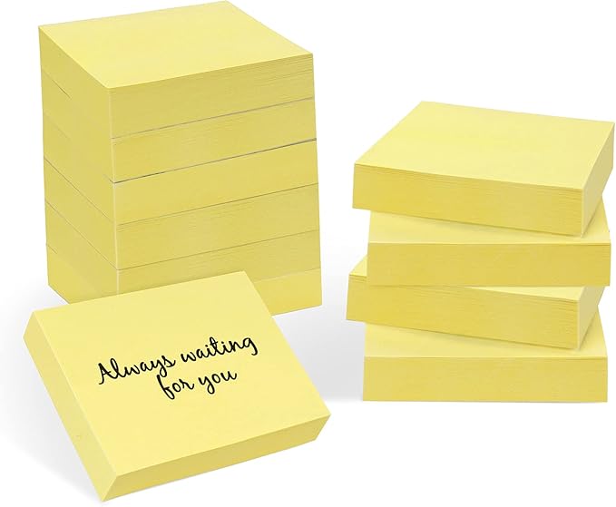 2400 Sheets Sticky Notes - 2 x 1.5 Notes Pads, Small Self-Adhesive Notes, Yellow Self-Stick Pads for Office Supplies, School, Home (24 Pack)