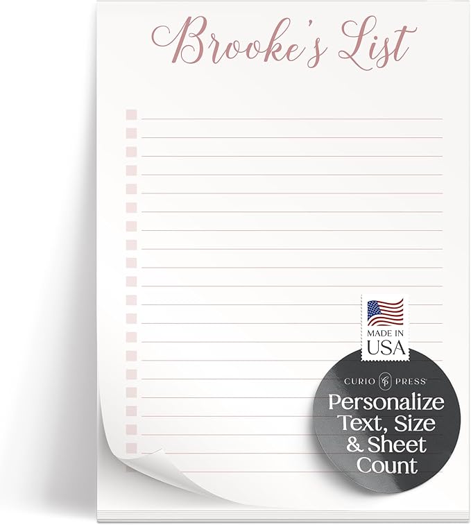 Personalized Notepads with Checkboxes, Personalized To Do Notepad, Personalized Stationery, Custom Checklist Notepad Daily Plan Task List, Daily List Notepad Personalized Memo Pads - To Do List Pad