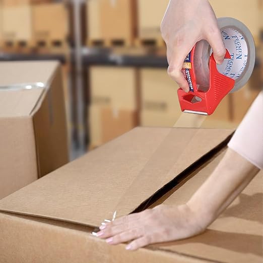 TegmenSeal Heavy Duty Clear Packing Tape with Dispenser Combo for Shipping, Moving & Storage,Thicker Clear Packing Tape, 1.88 inches Wide, 60 Yards Per Roll, 12 Pack 720 Total Yards