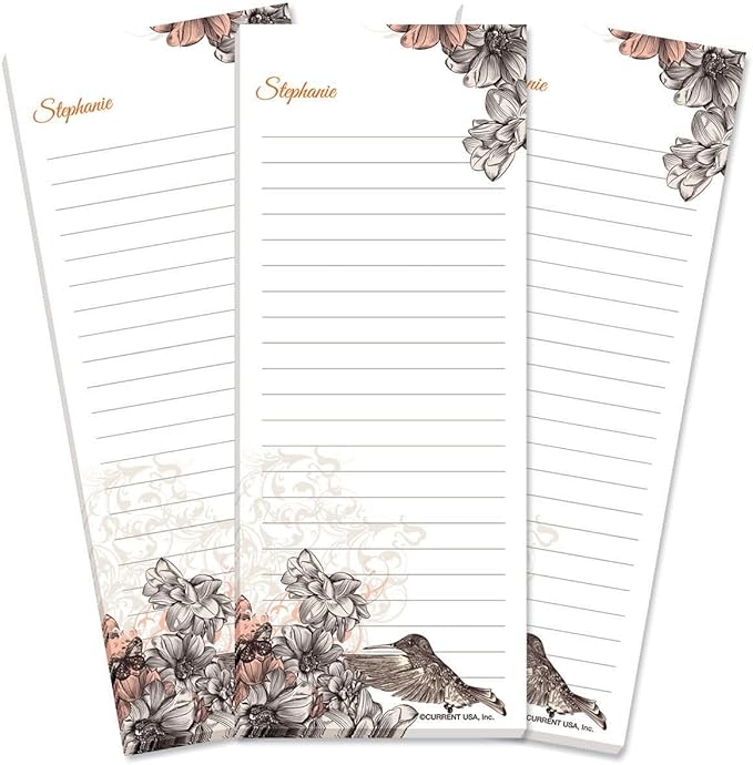 Current Hummingbird Garden Personalized Lined Shopping List Pads - Set of 3