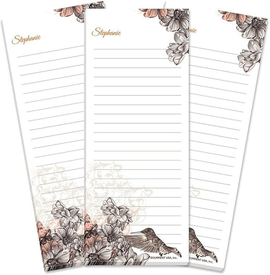 Current Hummingbird Garden Personalized Lined Shopping List Pads - Set of 3