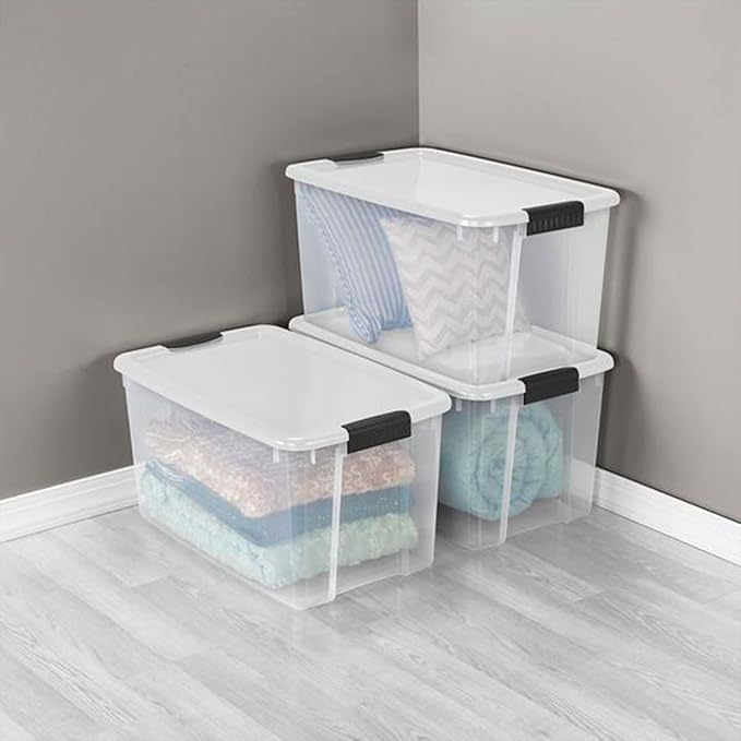Sterilite 4-Pack 70 Quart & 6-Pack 30 Quart Ultra Latching Box, Clear Plastic Storage Bins with Lids - Heavy-Duty Organizing Containers for Closet, Bathroom, and Office