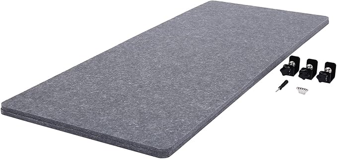 Clamp-on 60" x 24" Desk Divider Privacy Panel for Office Privacy Sound Absorbing Screen Acoustic Partition Divider Stand Up Desktop Divider Portable Cubicle Panel, Grey