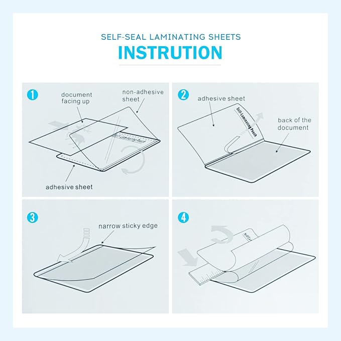 Uinkit 25Pack 4"x6" Self Seal Laminating Pouches, 10Mil Double-Sided for Recipe Cards & Photos, Waterproof Thick Plastic Sleeves to Preserve Pictures, Index Flashcards, Menus