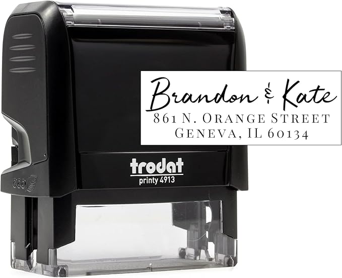 Self Inking Modern Address Stamps | Custom Return Address Stamper (Brandon, Medium)