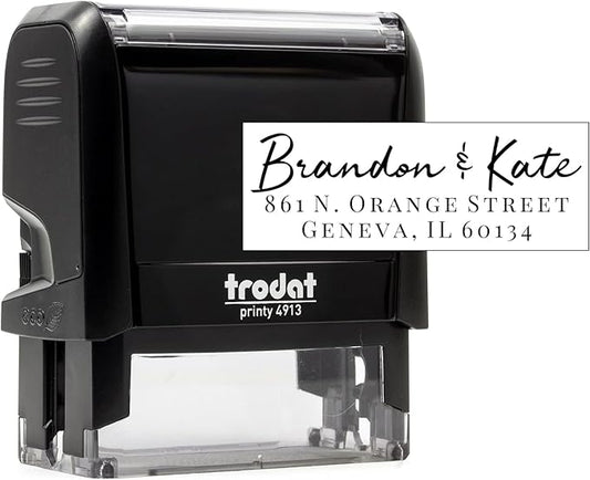 Self Inking Modern Address Stamps | Custom Return Address Stamper (Brandon, Medium)