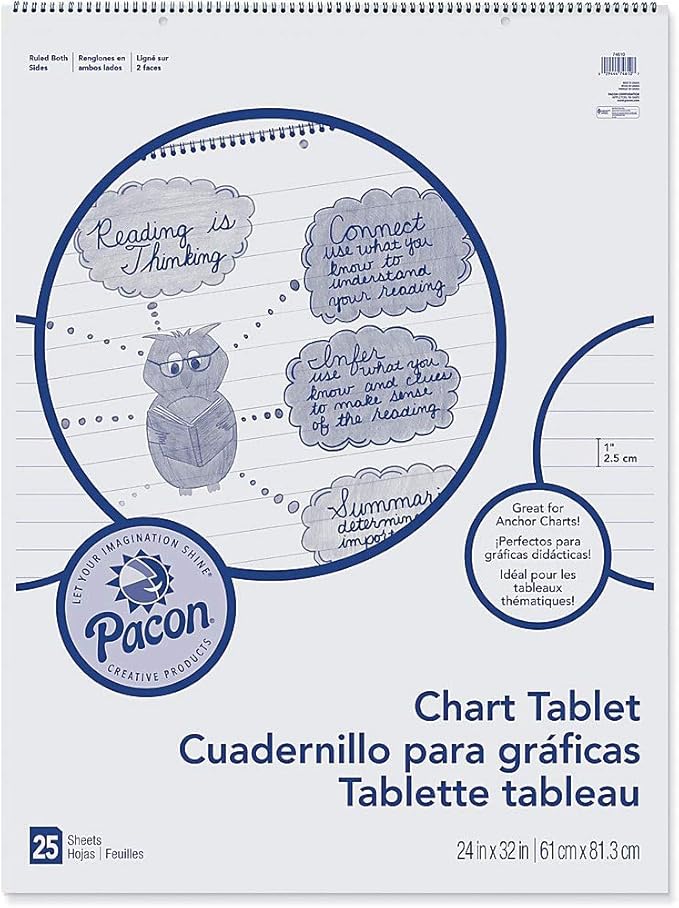 Pacon® Chart Tablet, 24" x 32", 1" Ruled, 25 Sheets
