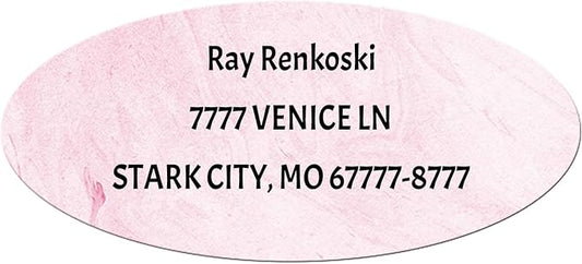 Made in USA Custom Return Address Stickers Labels Customized Mailing Label for Envelopes, Personalized Self Adhesive Flat Sheet Oval Labels