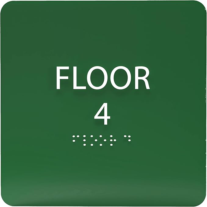 Forest ADA Floor 4 Sign with Braille – Made from Durable Acrylic and Ready to Mount