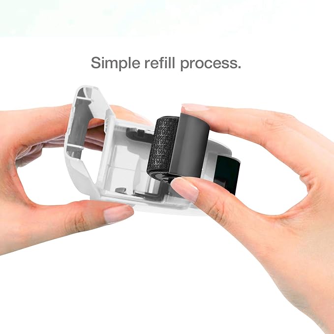 Guard Your ID Wide Stamp Roller for Identity Protection, White