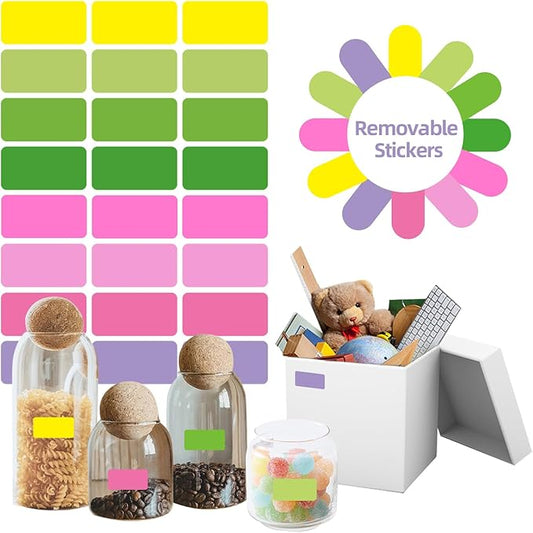 STARLIBOO Removable Freezer Labels, 1x2 Inch Color Coding Removable Labels Easily to Peel of, Freezer Labels to Write on/Waterproof (360PCS, 8 Colors)