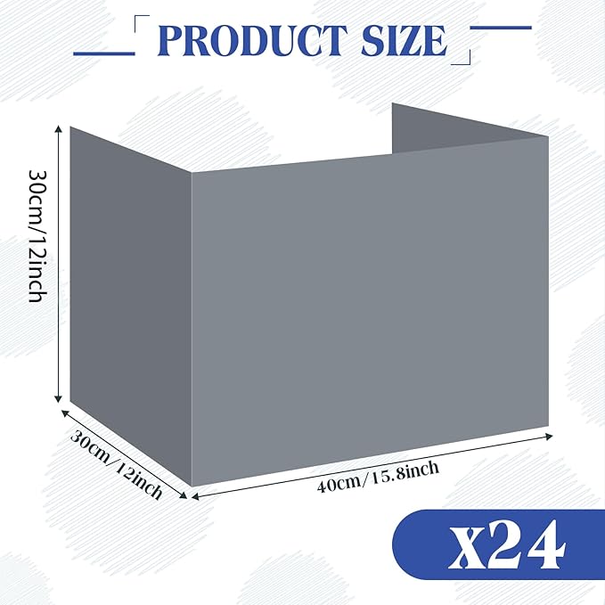 Crtiin 24 Pcs Privacy Folders for Students Desk Dividers Standard School Privacy Cardboard Board Testing Dividers Shield for Classroom Teacher Supplies Keep Eyes from roving(Simple)